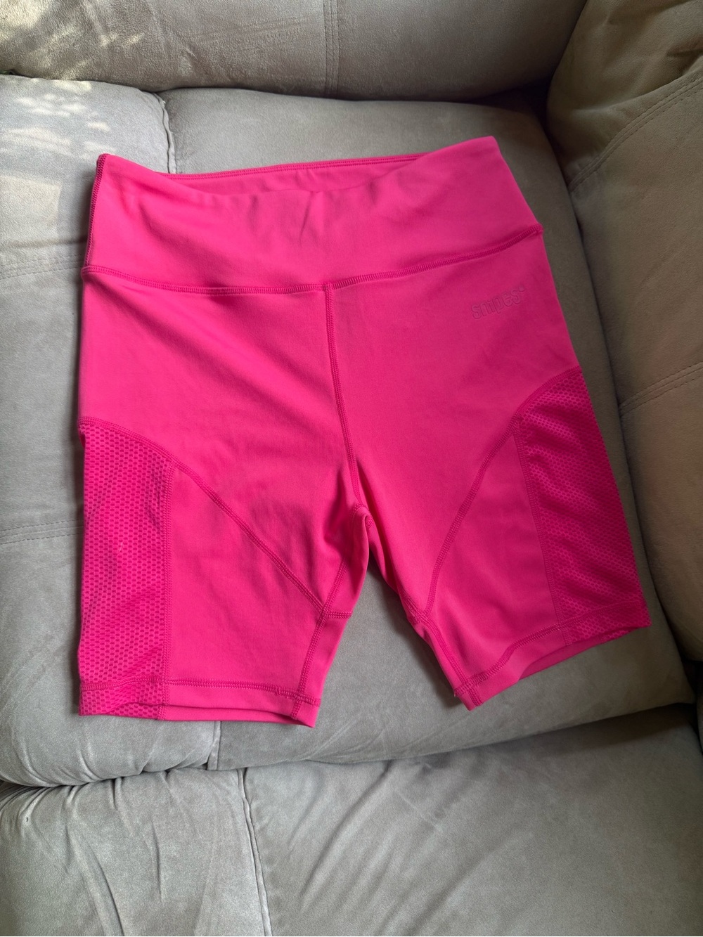 Women's High-Rise Hot Pink Athletic Bike Shorts